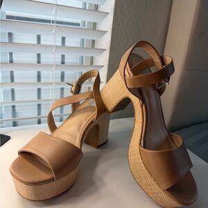 Elegant Tan Platform Sandals